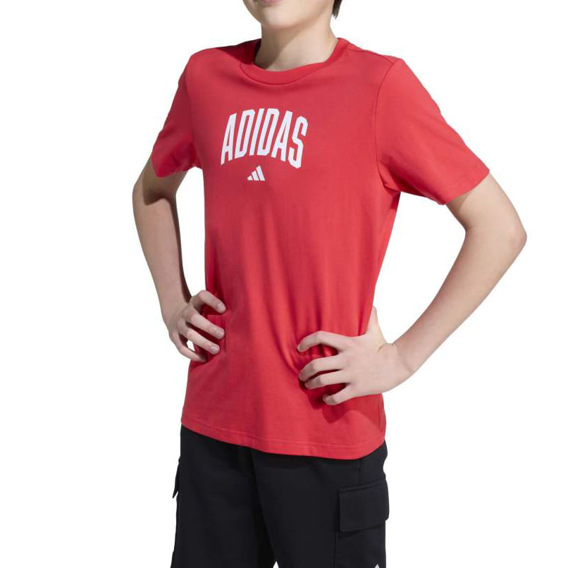 Adidas Camiseta JV5194 INF COLEGIATTE Pure Ruby Algodao -5-